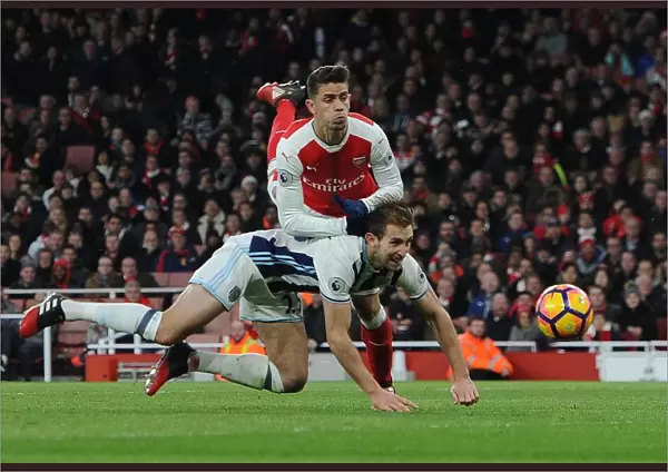 Gabriel vs. Craig Dawson: Intense Battle at the Emirates, Arsenal vs. West Bromwich Albion, Premier League, 2016