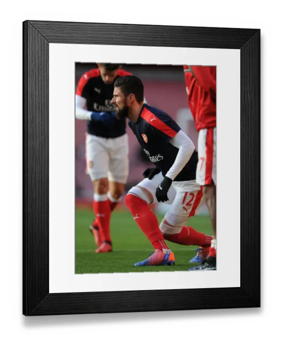 Framed Print : Olivier Giroud: Arsenal's Ready-to-Go Striker Against West Bromwich Albion (2016-17)