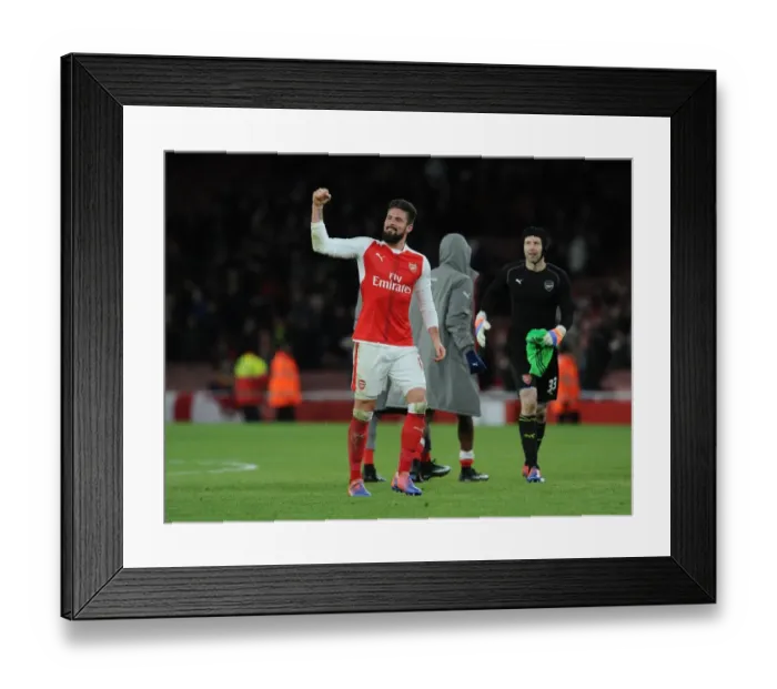 Framed Print : Olivier Giroud's Celebration: Arsenal's Victory over West Bromwich Albion (2016-17) Framed Print : Olivier Giroud's Celebration: Arsenal's Victory over West Bromwich Albion (2016-17)
