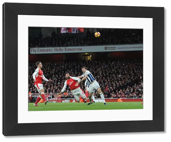 Olivier Giroud Scores Dramatic Goal Against Gareth McAuley in Arsenal vs. West Bromwich Albion, Premier League 2016-17