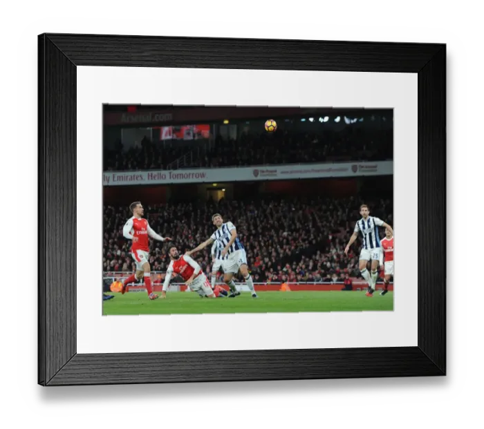 Framed Print : Olivier Giroud's Pressure-Cooker Goal: Arsenal's Dramatic Victory Over West Bromwich Albion, 2016-17