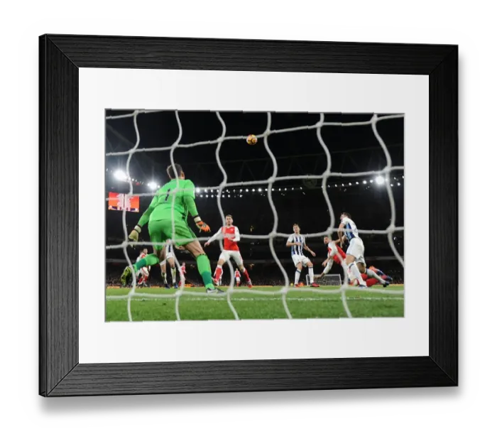 Framed Print : Olivier Giroud Scores the Game-Winning Goal: Arsenal vs. West Bromwich Albion (2016-17)