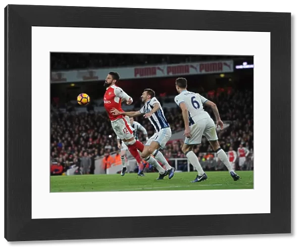 Giroud vs McAuley: Intense Battle at Emirates Stadium - Arsenal v West Bromwich Albion, Premier League 2016-17