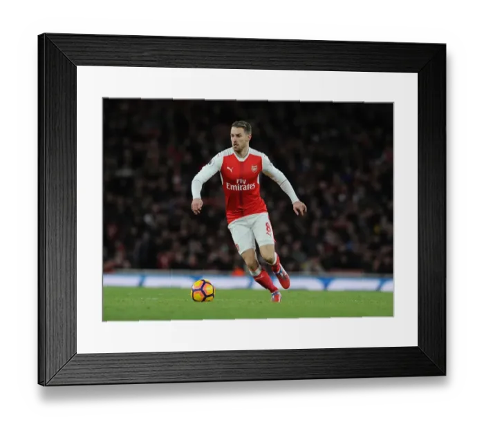 Framed Print : Aaron Ramsey in Action: Arsenal vs West Bromwich Albion, Premier League 2016-17