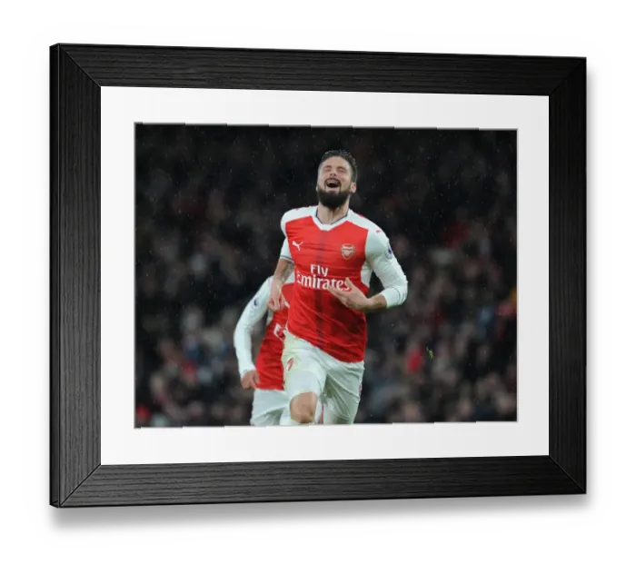 Framed Print : Olivier Giroud Scores First Goal for Arsenal in 2017: Arsenal vs Crystal Palace, Premier League