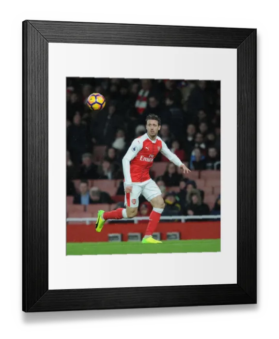 Framed Print : Nacho Monreal in Action: Arsenal vs Crystal Palace, Premier League 2016-17