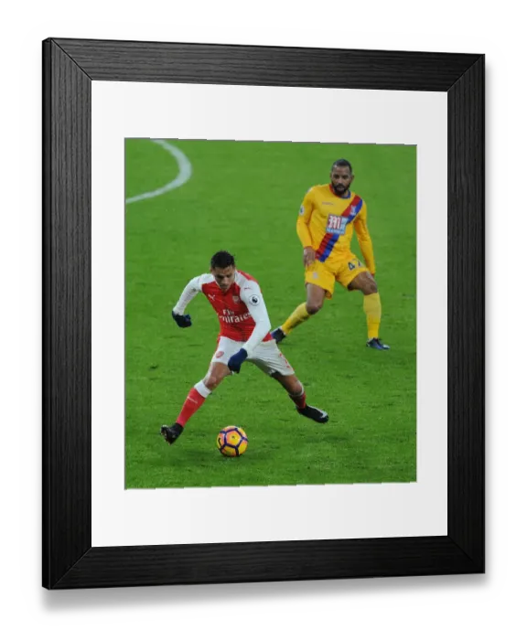 Framed Print : Arsenal's Alexis Sanchez vs Crystal Palace's Jason Puncheon: Intense Clash in Premier League Match Framed Print : Arsenal's Alexis Sanchez vs Crystal Palace's Jason Puncheon: Intense Clash in Premier League Match