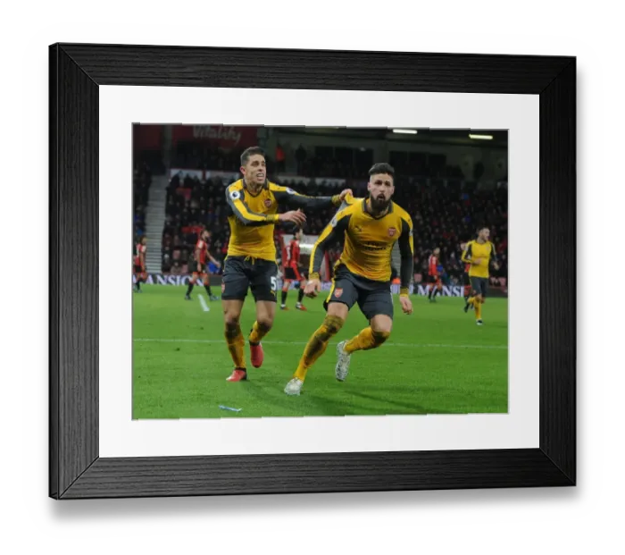 Framed Print : Giroud's Hat-Trick: Arsenal's Triumph over AFC Bournemouth in the 2016-17 Premier League