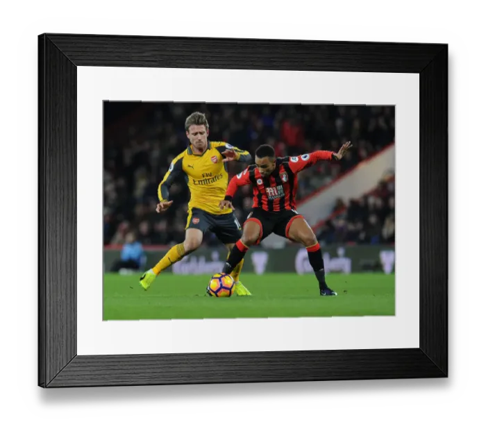 Framed Print : Intense Battle: Monreal vs. Stanislas - AFC Bournemouth vs. Arsenal Premier League Clash, 2016-17 Framed Print : Intense Battle: Monreal vs. Stanislas - AFC Bournemouth vs. Arsenal Premier League Clash, 2016-17