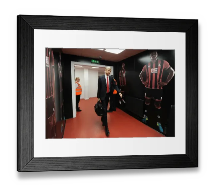 Framed Print : Arsene Wenger Arrives at Vitality Stadium before AFC Bournemouth vs Arsenal (2016-17)