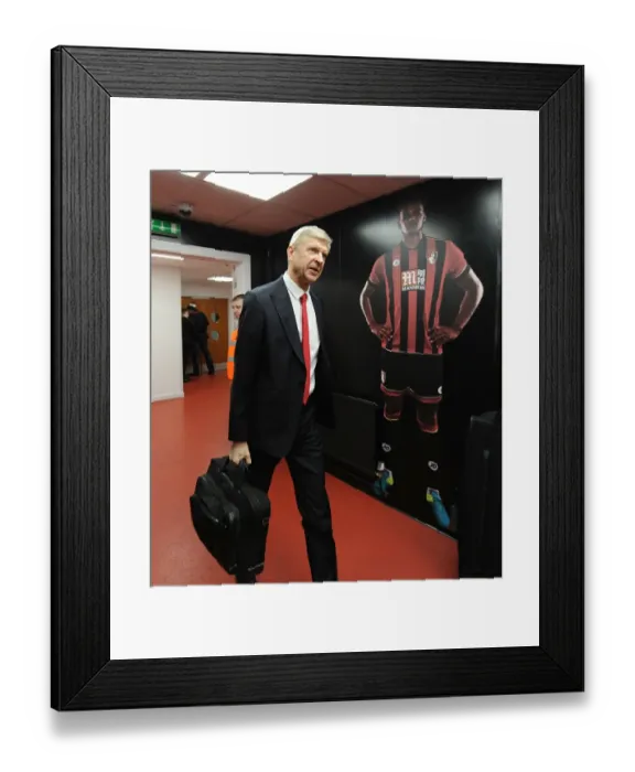 Framed Print : Arsene Wenger Arrives at Vitality Stadium Ahead of AFC Bournemouth vs Arsenal (2016-17)