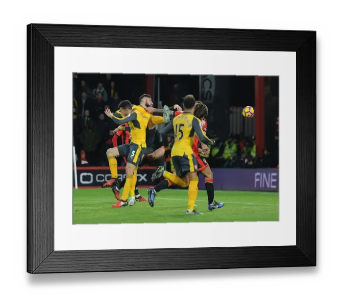 Framed Print : Olivier Giroud Scores Arsenal's Third Goal vs. AFC Bournemouth (2016-17 Premier League)