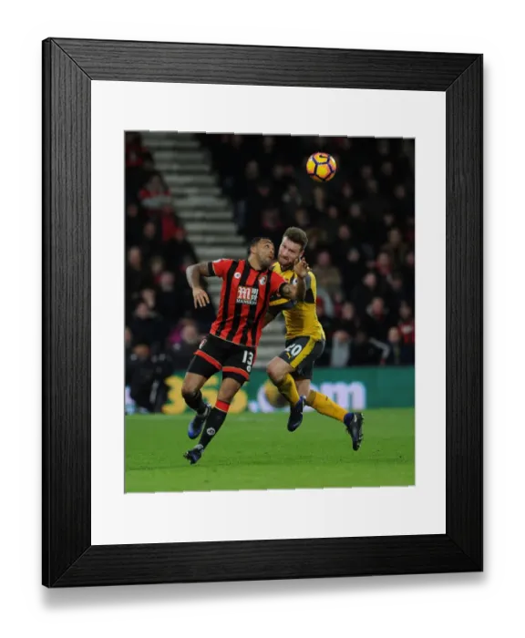 Framed Print : Intense Clash: Mustafi vs Wilson - Arsenal vs Bournemouth, Premier League (January 2017)