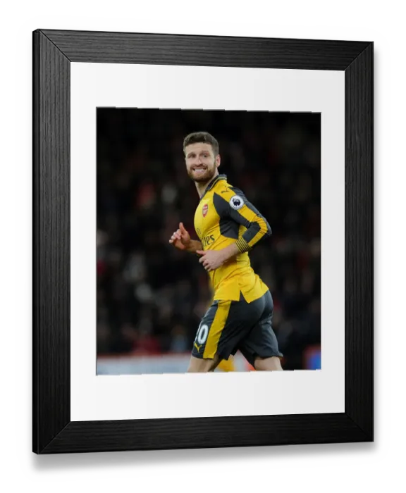Framed Print : Mustafi in Action: Arsenal vs. Bournemouth, Premier League 2016-17