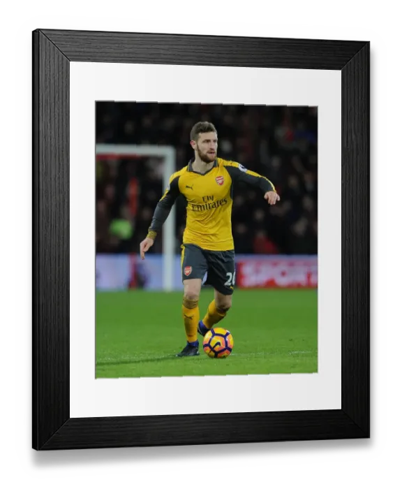 Framed Print : Mustafi in Action: Arsenal vs. Bournemouth, Premier League 2016-17