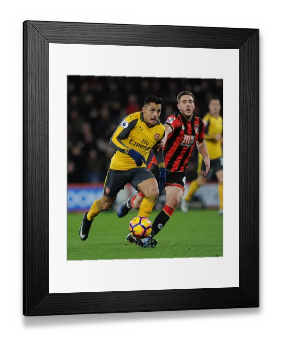 Framed Print : Sanchez vs. Gosling: A Premier League Clash of Stars - Arsenal's Sanchez Takes on Bournemouth's Gosling Framed Print : Sanchez vs. Gosling: A Premier League Clash of Stars - Arsenal's Sanchez Takes on Bournemouth's Gosling