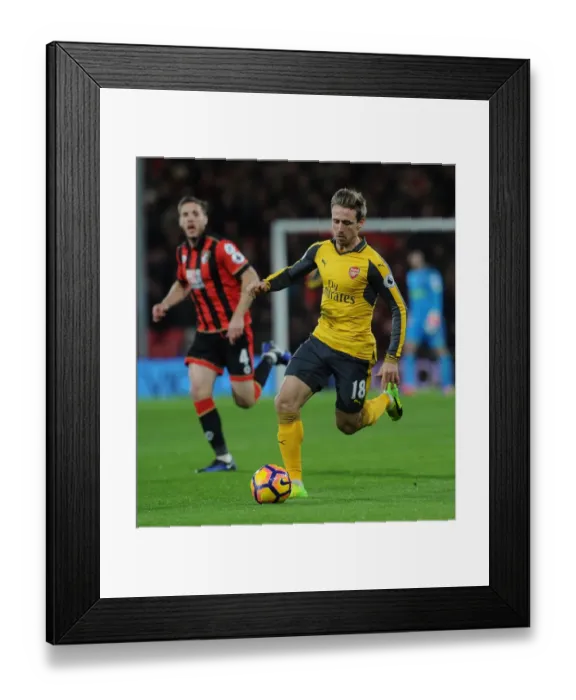 Framed Print : Nacho Monreal in Action: AFC Bournemouth vs. Arsenal, Premier League 2016-17
