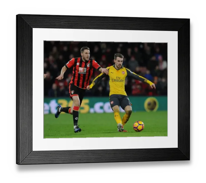 Framed Print : Intense Rivalry: Ramsey vs. Gosling Face-Off at AFC Bournemouth vs. Arsenal (2016-17)