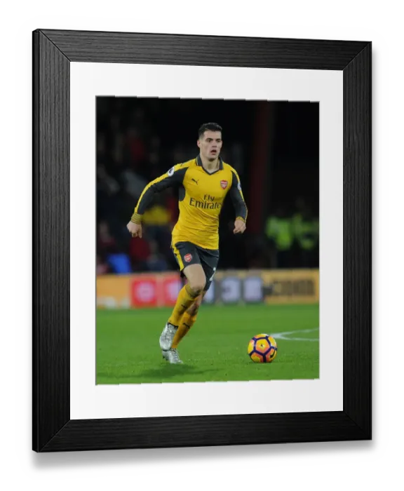 Framed Print : Granit Xhaka: Arsenal's Midfield Maestro in Action Against AFC Bournemouth, Premier League 2016-17 Framed Print : Granit Xhaka: Arsenal's Midfield Maestro in Action Against AFC Bournemouth, Premier League 2016-17