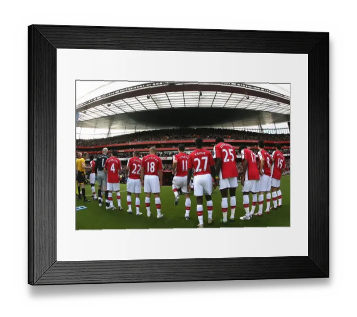 Framed Print : The Arsenal team line up before the match Framed Print : The Arsenal team line up before the match