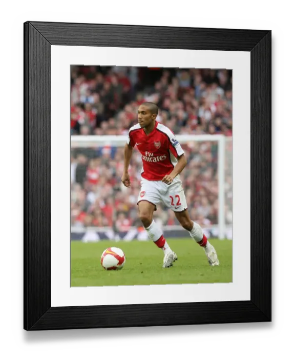 Framed Print : Arsenal's Gael Clichy Celebrates during Arsenal's 3:1 Win over Everton in the Barclays Premier League at Emirates Stadium, London, October 18, 2008