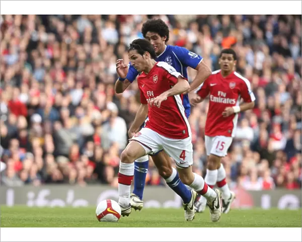 Arsenal's Fabregas and Fellaini Clash in Intense 3:1 Premier League Battle at Emirates Stadium, London (October 18, 2008)