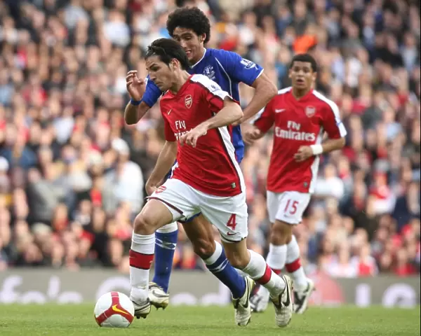 Arsenal's Fabregas and Fellaini Clash in Intense 3:1 Premier League Battle at Emirates Stadium, London (October 18, 2008)