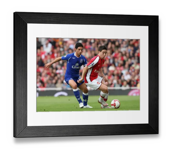 Framed Print : Samir Nasri (Arsenal) Mikel Arteta (Everton) Framed Print : Samir Nasri (Arsenal) Mikel Arteta (Everton)