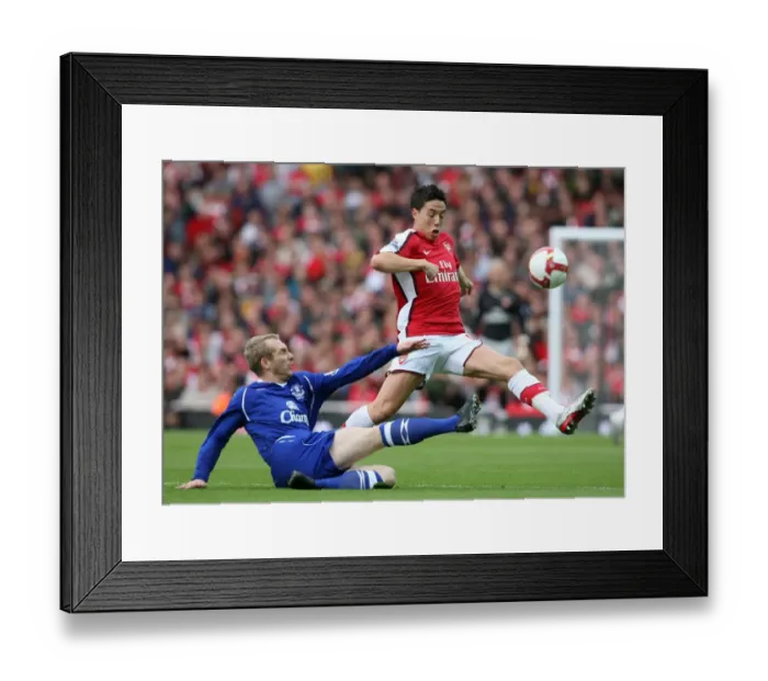Framed Print : Arsenal's Nasri Scores Twice in 3:1 Victory over Everton in Barclays Premier League