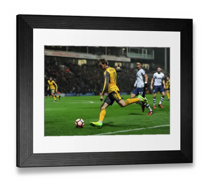 Framed Print : Nacho Monreal in FA Cup Action: Arsenal vs. Preston North End Framed Print : Nacho Monreal in FA Cup Action: Arsenal vs. Preston North End