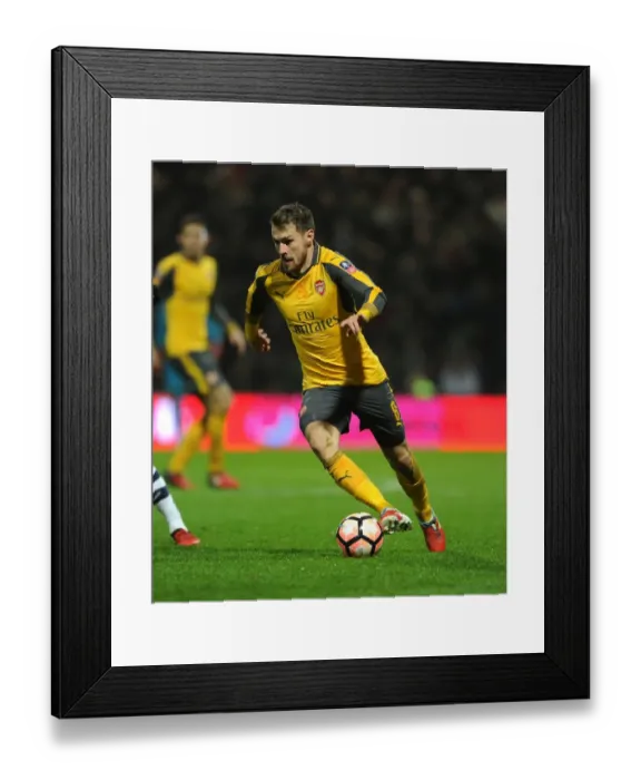 Framed Print : Arsenal's Aaron Ramsey in FA Cup Action: Arsenal vs. Preston North End (2017)