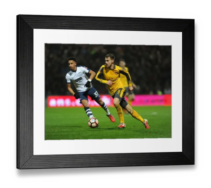 Framed Print : Arsenal's Aaron Ramsey in FA Cup Action Against Preston North End