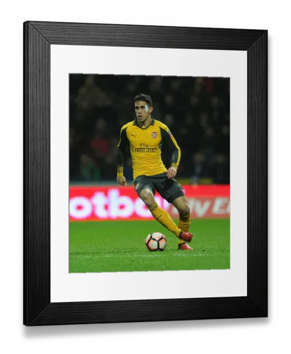 Framed Print : Arsenal's Gabriel Faces Off in FA Cup Third Round Clash Against Preston North End