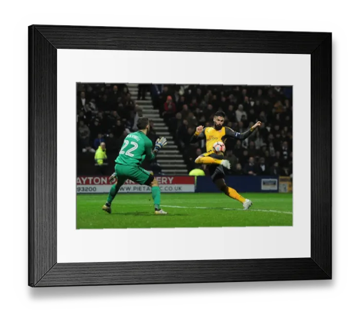 Framed Print : FA Cup Third Round: Olivier Giroud Faces Off Against Preston's Chris Maxwell Framed Print : FA Cup Third Round: Olivier Giroud Faces Off Against Preston's Chris Maxwell
