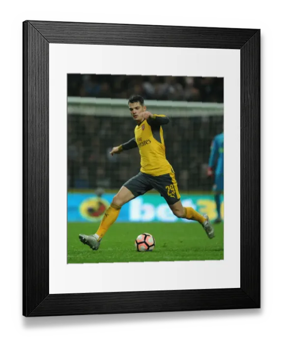 Framed Print : Granit Xhaka in Action: Arsenal vs. Preston North End - FA Cup Third Round, 2017 Framed Print : Granit Xhaka in Action: Arsenal vs. Preston North End - FA Cup Third Round, 2017