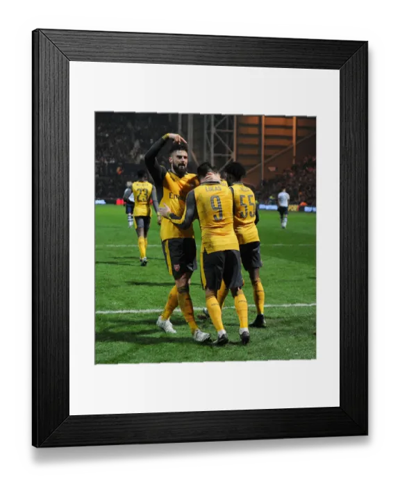 Framed Print : Arsenal's Olivier Giroud and Lucas Perez Celebrate Goals Against Preston North End in FA Cup Third Round Framed Print : Arsenal's Olivier Giroud and Lucas Perez Celebrate Goals Against Preston North End in FA Cup Third Round