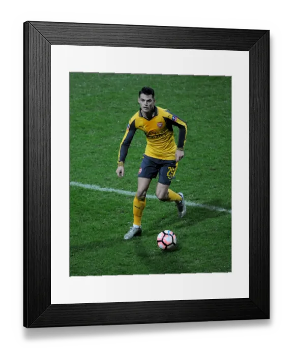 Framed Print : Granit Xhaka's Powerful Performance: Arsenal's FA Cup Triumph over Preston North End (2017) Framed Print : Granit Xhaka's Powerful Performance: Arsenal's FA Cup Triumph over Preston North End (2017)