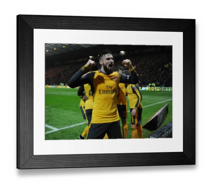 Framed Print : Arsenal's FA Cup Victory: Olivier Giroud Scores Double against Preston North End (January 2017)