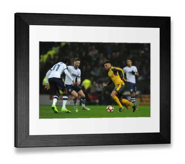 Framed Print : Alex Oxlade-Chamberlain (Arsenal) Daniel Johnson (Preston). Preston North End 1: 2 Arsenal Framed Print : Alex Oxlade-Chamberlain (Arsenal) Daniel Johnson (Preston). Preston North End 1: 2 Arsenal