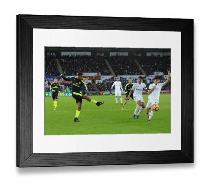 Framed Print : Alex Iwobi Scores Arsenal's Second Goal Against Swansea City (January 2017)