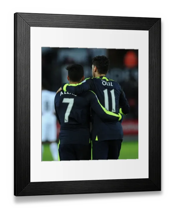 Framed Print : Alexis Sanchez and Mesut Ozil Celebrate Goals: Swansea City vs. Arsenal, Premier League 2016-17 Framed Print : Alexis Sanchez and Mesut Ozil Celebrate Goals: Swansea City vs. Arsenal, Premier League 2016-17