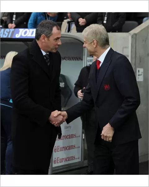 Arsene Wenger and Paul Clement Pre-Match Handshake: Swansea City vs. Arsenal, Premier League 2016-17