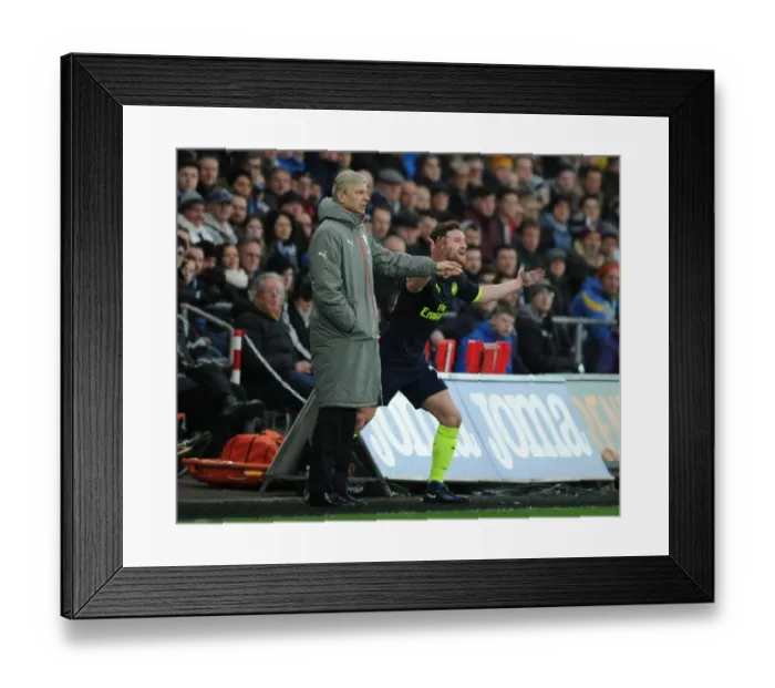 Framed Print : Arsene Wenger and Shkodran Mustafi: Arsenal's Tactical Duo at Swansea City, 2016-17