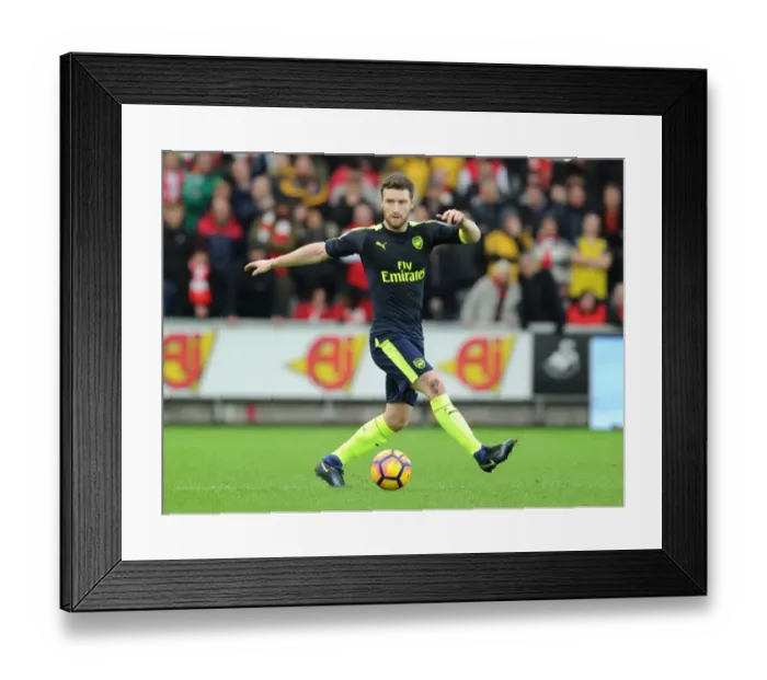 Framed Print : Mustafi in Action: Swansea vs Arsenal, Premier League 2016-17
