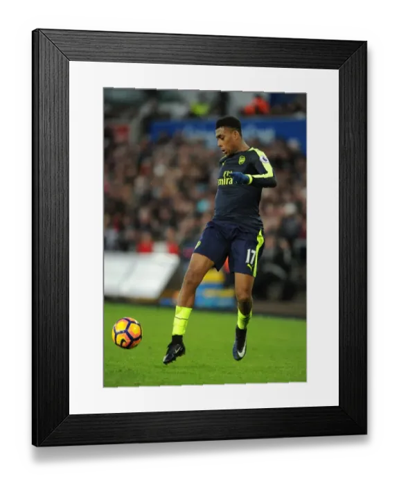 Framed Print : Arsenal's Alex Iwobi in Action against Swansea City (2016-17)