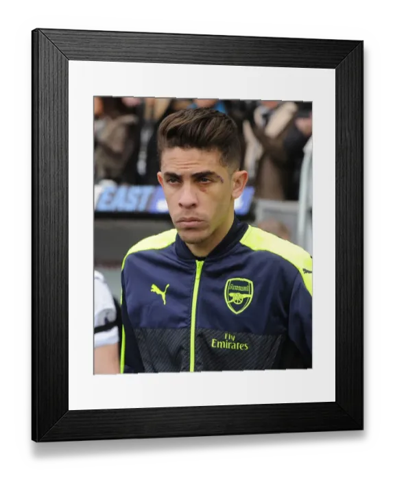 Framed Print : Gabriel of Arsenal at Swansea City's Liberty Stadium (Premier League, 2016-17)