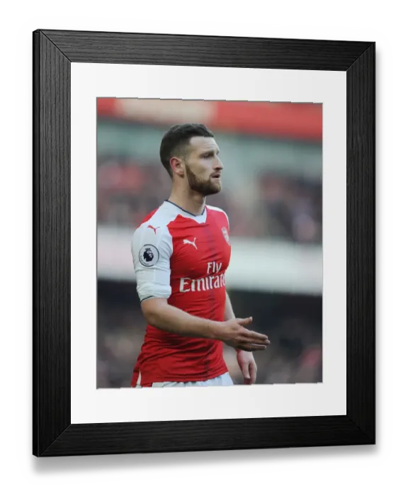 Framed Print : Arsenal's Mustafi in Action Against Burnley (Premier League 2016-17)