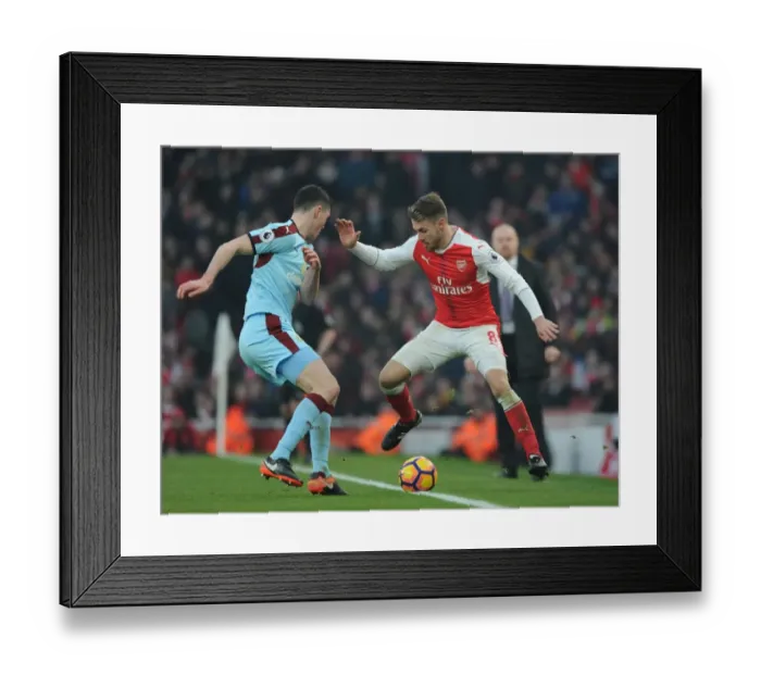 Framed Print : Arsenal's Ramsey Tangles with Burnley's Keane in Premier League Clash