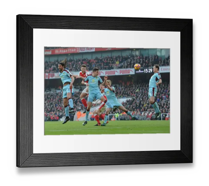 Framed Print : Mustafi Scores: Arsenal vs Burnley, Premier League 2016-17 Framed Print : Mustafi Scores: Arsenal vs Burnley, Premier League 2016-17