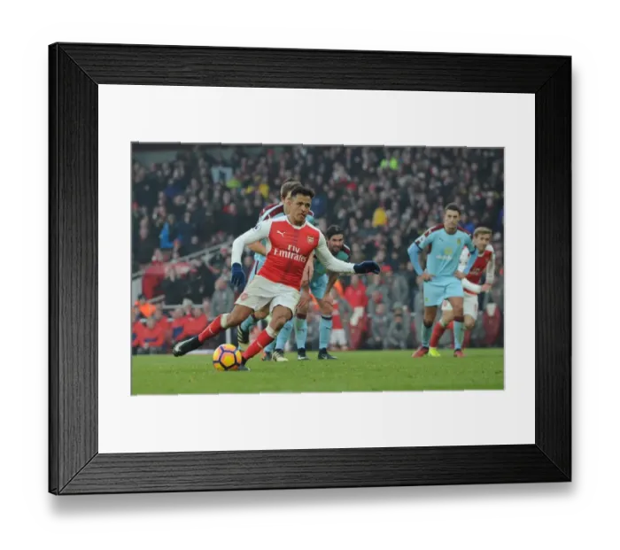 Framed Print : Alexis Sanchez Scores Penalty: Arsenal's Winning Moment Against Burnley, Premier League 2016-17 Framed Print : Alexis Sanchez Scores Penalty: Arsenal's Winning Moment Against Burnley, Premier League 2016-17